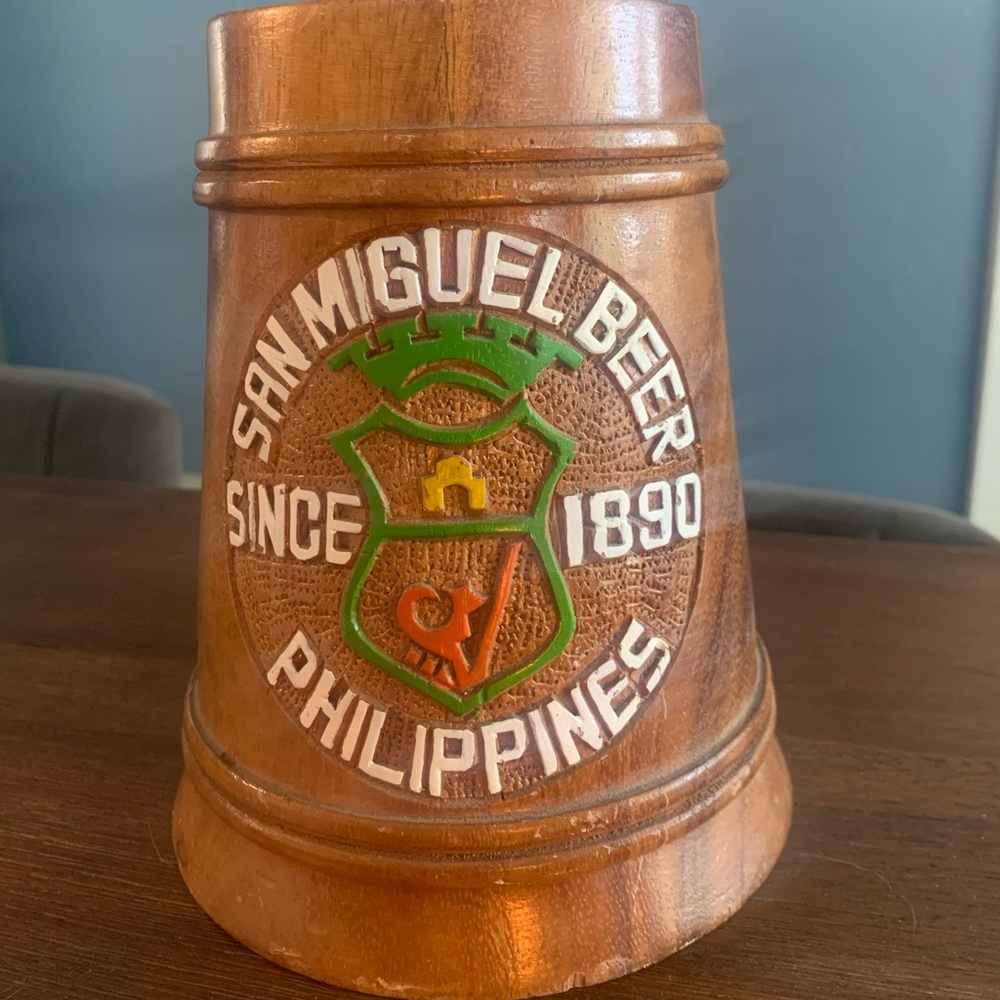Philippines San Miguel Beer Wooden Mug